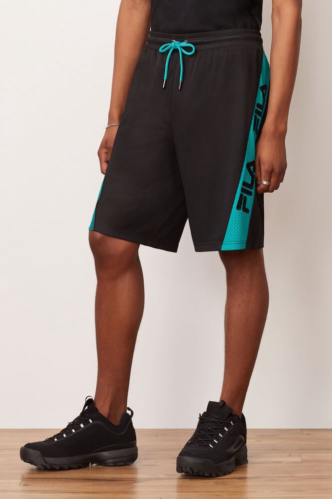 Fila Saros Black Shorts Mens - NZ 37514-KFSJ